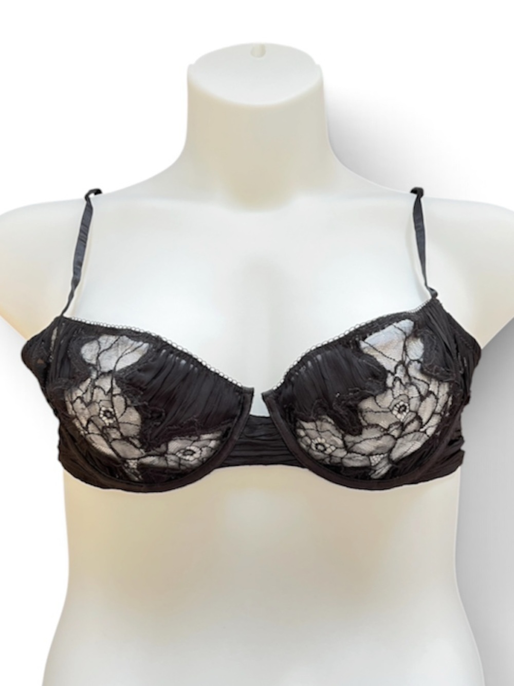 La Perla Lace Sexy Lingerie Underwire Bra Black 36C New NWT